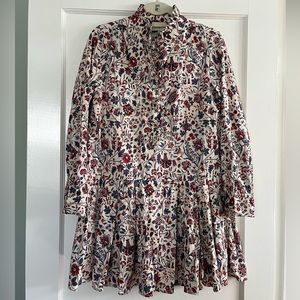 Tuckernuck Women's Indigo Chintz Tate Dress Mini Length Floral Print S